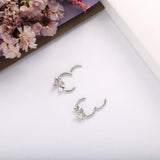 925 Silver Huggie Earrings Butterfly Cartilage Hoops