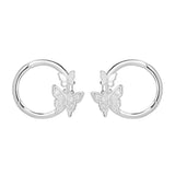 925 Silver Huggie Earrings Butterfly Cartilage Hoops