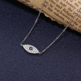 925 Silver Chain Bracelet Eye Charm Zircon CZ Women Jewelry Christmas Gift