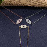 925 Silver Chain Bracelet Eye Charm Zircon CZ Women Jewelry Christmas Gift