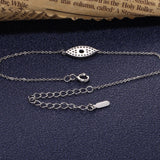 925 Silver Chain Bracelet Eye Charm Zircon CZ Women Jewelry Christmas Gift