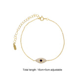 925 Silver Chain Bracelet Eye Charm Zircon CZ Women Jewelry Christmas Gift
