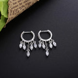 925 Silver Crystal Water Drop Earrings Wedding Jewelry Zircon CZ Piercing