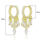 925 Silver Crystal Water Drop Earrings Wedding Jewelry Zircon CZ Piercing