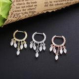 925 Silver Crystal Water Drop Earrings Wedding Jewelry Zircon CZ Piercing