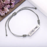 925 Silver Bracelet Moving Balls Clear Zircon Grey String