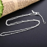 925 Silver Ball Chain Necklaces for Women Classic Jewelry Long Choker