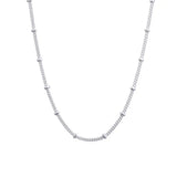 925 Silver Ball Chain Necklaces for Women Classic Jewelry Long Choker