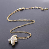 925 Sterling Silver Cross Pendant Necklace Full CZ Women Japan S925 Jewelry