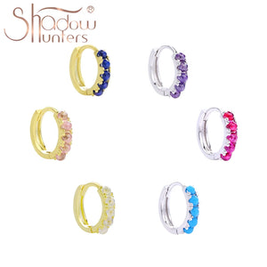 925 Silver Ball Charms Hoop Earrings Opal Women Jewelry