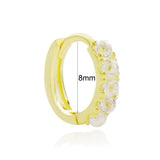 925 Silver Ball Charms Hoop Earrings Opal Women Jewelry
