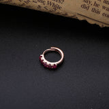 925 Silver Ball Charms Hoop Earrings Opal Women Jewelry