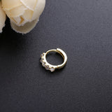925 Silver Ball Charms Hoop Earrings Opal Women Jewelry