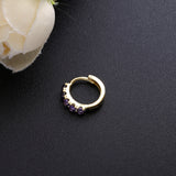 925 Silver Ball Charms Hoop Earrings Opal Women Jewelry