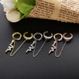 925 Silver Chain Ear Cuff Snake Charms Clip On Earrings