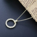 925 Silver Twist Circle Pendant Necklace Eourope Couple Jewelry