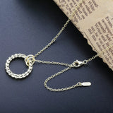 925 Silver Twist Circle Pendant Necklace Eourope Couple Jewelry