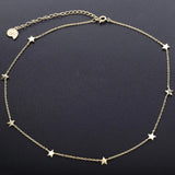 925 Silver Plated Muti-stars Necklace Femme Dating Chokers Conch