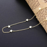 925 Silver Plated Muti-stars Necklace Femme Dating Chokers Conch