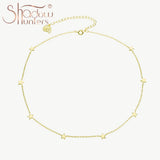 925 Silver Plated Muti-stars Necklace Femme Dating Chokers Conch