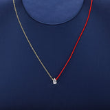 925 Silver Necklace Redine Clear Crystal Pear Charm Women Jewelry