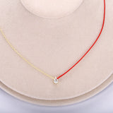 925 Silver Necklace Redine Clear Crystal Pear Charm Women Jewelry