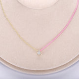 925 Silver Necklace Redine Clear Crystal Pear Charm Women Jewelry