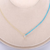 925 Silver Necklace Redine Clear Crystal Pear Charm Women Jewelry
