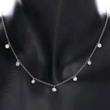 925 Sterling Silver Zircon Choker Necklace Women's Jewelry Gift
