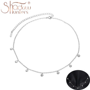 925 Sterling Silver Zircon Choker Necklace Women's Jewelry Gift