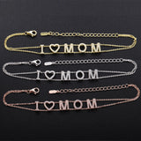 925 Silver Letter Bracelet With CZ Adjustable Two Rows Chains