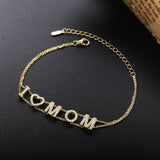 925 Silver Letter Bracelet With CZ Adjustable Two Rows Chains