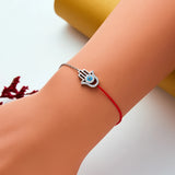 925 Silver Lucky Evil Palm Eye Bracelet Red String Protection