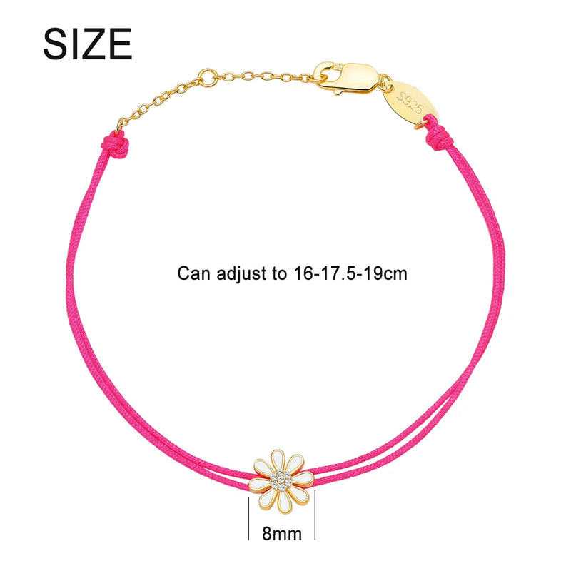 Hot Pink Jewelry Sun Flower Chain Bracelets
