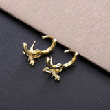 925 Silver Dino Drop Earrings Animal Pendant Hoop Jewelry