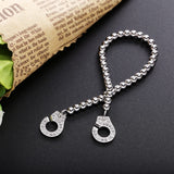 925 Silver Bracelet Handcuff Clasp Zircon High Women Ball Chain Jewelry Menottes