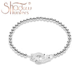 925 Silver Bracelet Handcuff Clasp Zircon High Women Ball Chain Jewelry Menottes