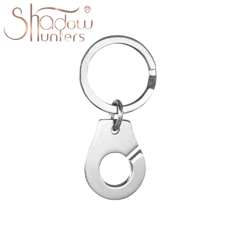 925 Silver Handcuff Keychain Decorative Hangings Menottes