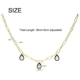 925 Silver Pear Pendant Necklace Choker Crystal Women Jewelry