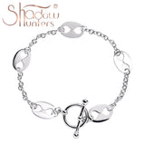 925 Silver Coffee Bean Bracelet Nautical Link