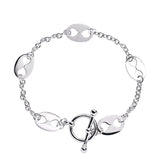 925 Silver Coffee Bean Bracelet Nautical Link