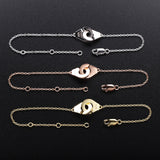 925 Sterling Silver Women's Handcuff Thin Chain Bracelet
