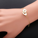 925 Sterling Silver Women's Handcuff Thin Chain Bracelet