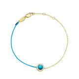 925 Silver Turquoise Bracelet Half Chain Natural Stone Jewelry