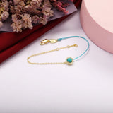 925 Silver Turquoise Bracelet Half Chain Natural Stone Jewelry