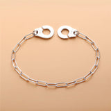 925 Sterling Silver Handcuffs Link Bracelets for Women