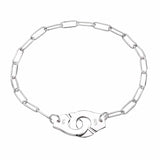 925 Sterling Silver Handcuffs Link Bracelets for Women