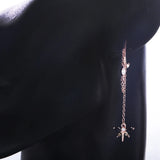 925 Silver Dragonfly Drop Earrings with Zircon - Animal Jewelry