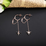 925 Silver Dragonfly Drop Earrings with Zircon - Animal Jewelry