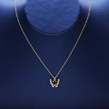 925 Silver Butterfly Pendant Necklace with Zircon Crystals